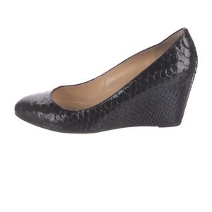 Christian Louboutin Mistica snakeskin black wedge pumps - W9 (fit like 8-8.5)